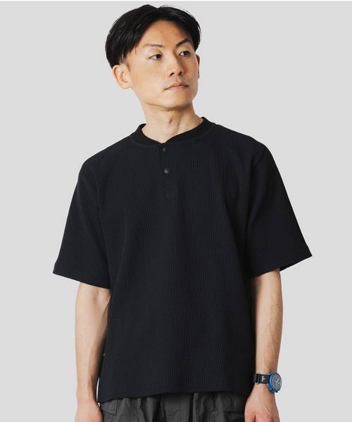 narifuri（ナリフリ） ヘンリーネック tシャツ マルチワッフルヘンリー