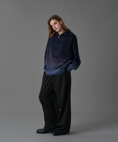 「ONCILY」 長袖ニット LARGE ネイビー メンズ_画像3