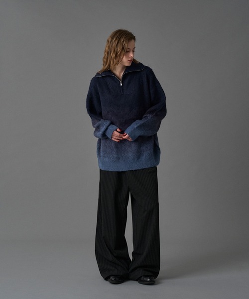 「ONCILY」 長袖ニット LARGE ネイビー メンズ_画像5