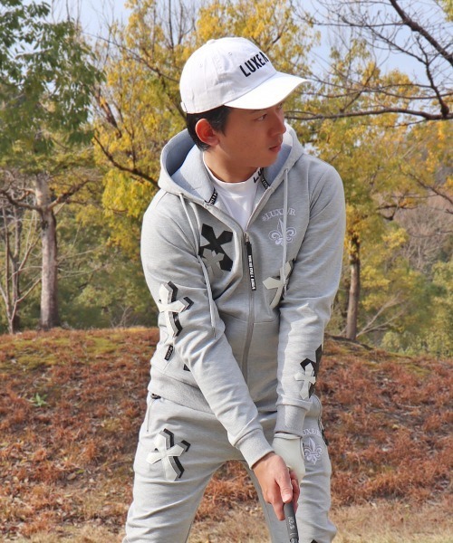 パーカー (RM)「LUXE/R GOLF」ストレッチ ポンチ クロスワッペン 長袖