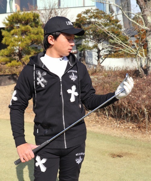 パーカー (RM)「LUXE/R GOLF」ストレッチ ポンチ クロスワッペン 長袖