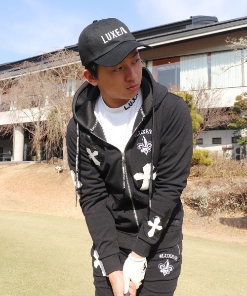 パーカー (RM)「LUXE/R GOLF」ストレッチ ポンチ クロスワッペン 長袖