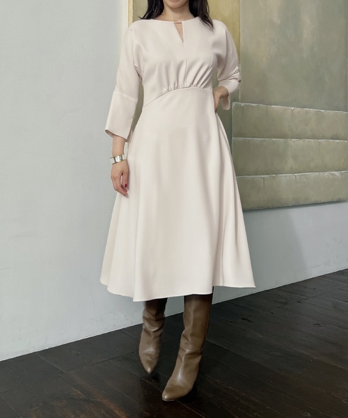 「VERMEIL par iena」 長袖ワンピース 38 ブラック レディース_画像6