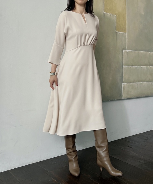 「VERMEIL par iena」 長袖ワンピース 38 ブラック レディース_画像8