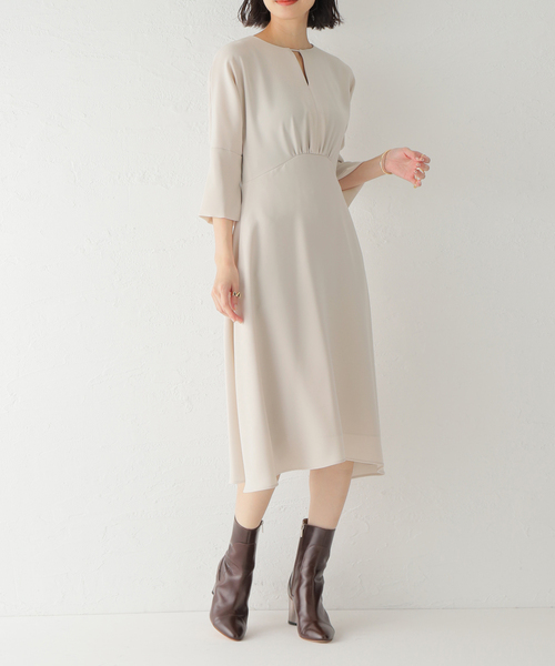 「VERMEIL par iena」 長袖ワンピース 38 ブラック レディース_画像9