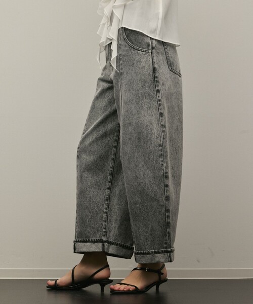 ワイドパンツ パンツ クロップトバレルパンツ レディースの画像