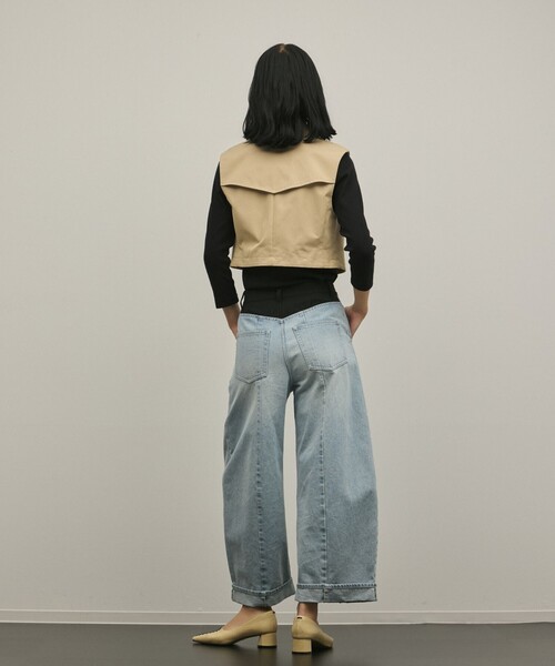 ワイドパンツ パンツ クロップトバレルパンツ レディースの画像