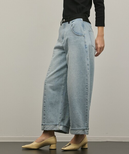 ワイドパンツ パンツ クロップトバレルパンツ レディースの画像