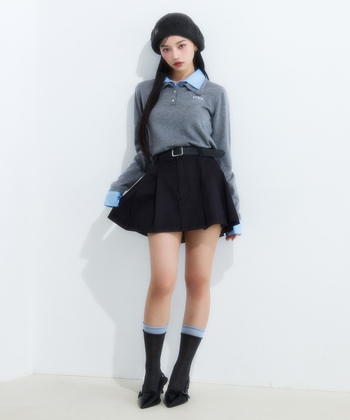 「EIMY ISTOIRE」 プリーツスカート S ブラック レディースの画像