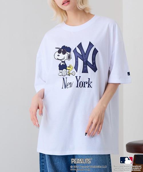 PEANUTS スマホショルダー tシャツ 「PEANUTS×MLB」「レジャー・フェス