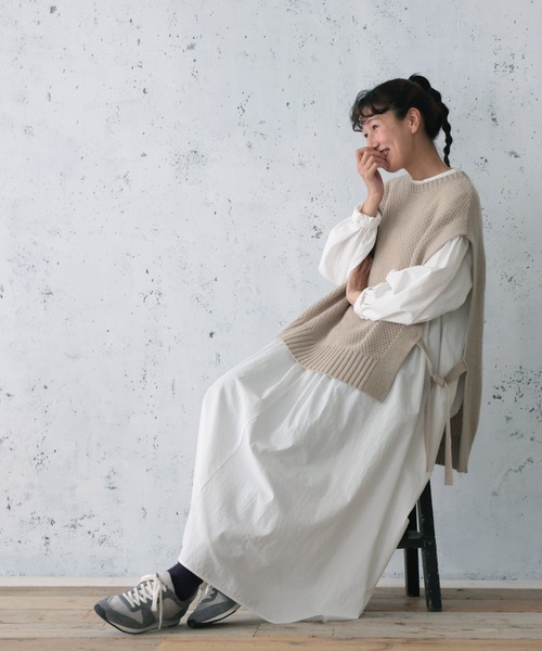 「soulberry」 半袖ニット LL ベージュ レディース_画像2