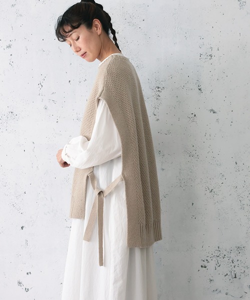 「soulberry」 半袖ニット LL ベージュ レディース_画像4