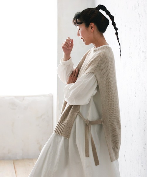 「soulberry」 半袖ニット LL ベージュ レディース_画像8