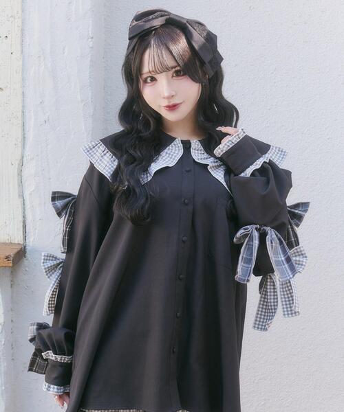 【Whinny】うねうねマシンガン？？ 長袖 ロンＴ Whinny】うねうねマシンガン 長袖 ロンT サックス 水色 天使界隈の