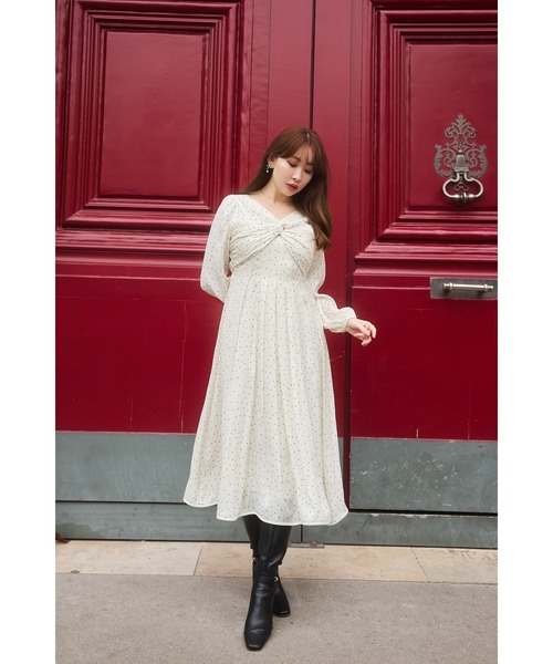Her lip to 長袖ドレスワンピース    レディース M Her lip to 長袖ワンピース M ホワイト レディース : ZOZOTOWN Yahoo