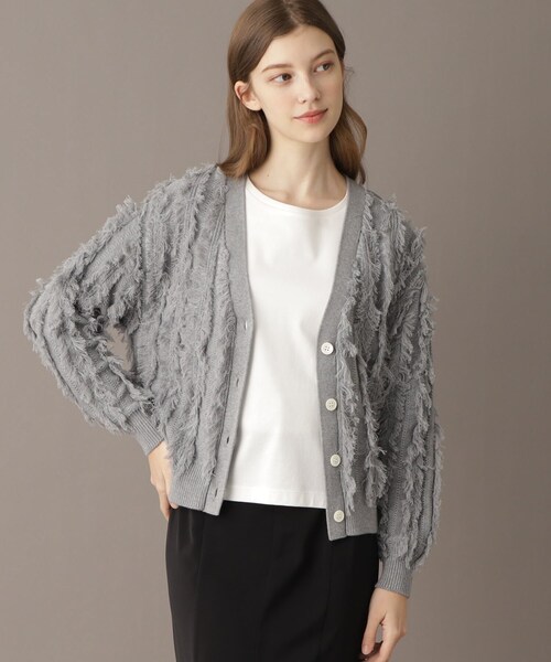 「DRESSTERIOR」 ニットカーディガン 36 アイボリー レディース_画像3