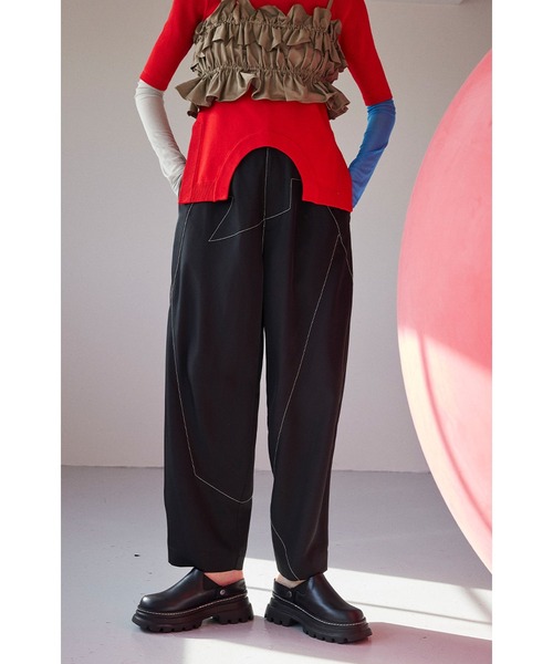 「OMMO」 スラックス MEDIUM グリーン レディースの画像