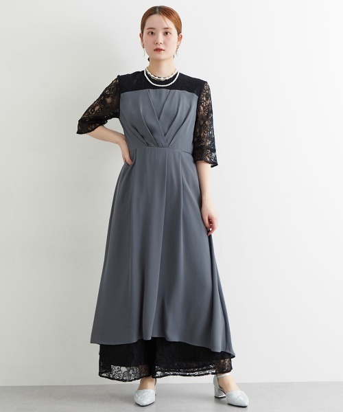 「Jolie et Jolie」 コンビワンピース M グレー レディース