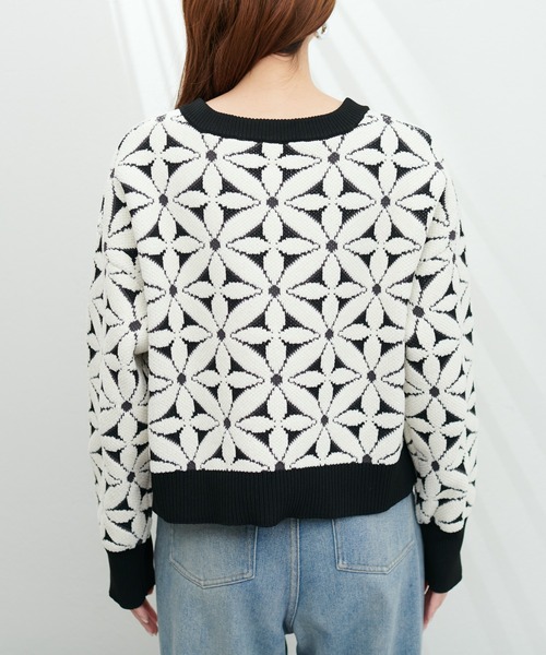 「natural couture」 ニットカーディガン FREE ブラック レディース_画像6