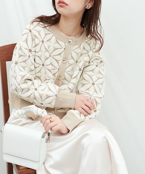 「natural couture」 ニットカーディガン FREE ブラック レディース_画像7