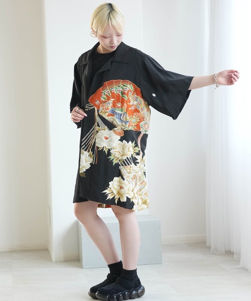 ブラウス シャツ 着物リメイク maison utatane シャツ/ブラウス 扇影の華 レディース メンズの画像