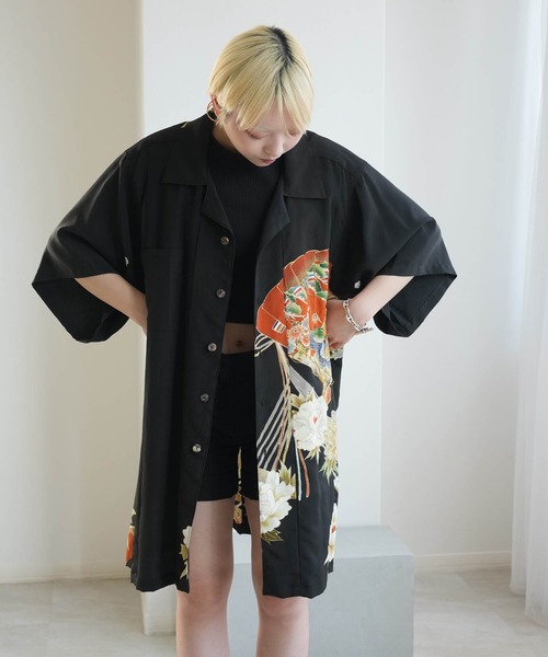 ブラウス シャツ 着物リメイク maison utatane シャツ/ブラウス 扇影の華 レディース メンズの画像