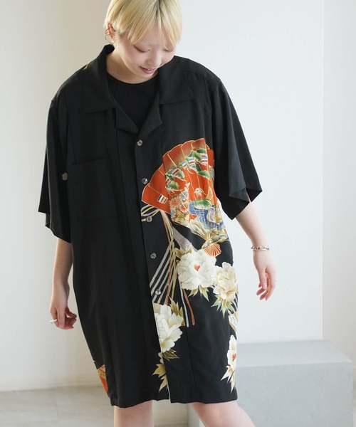 ブラウス シャツ 着物リメイク maison utatane シャツ/ブラウス 扇影の華 レディース メンズの画像