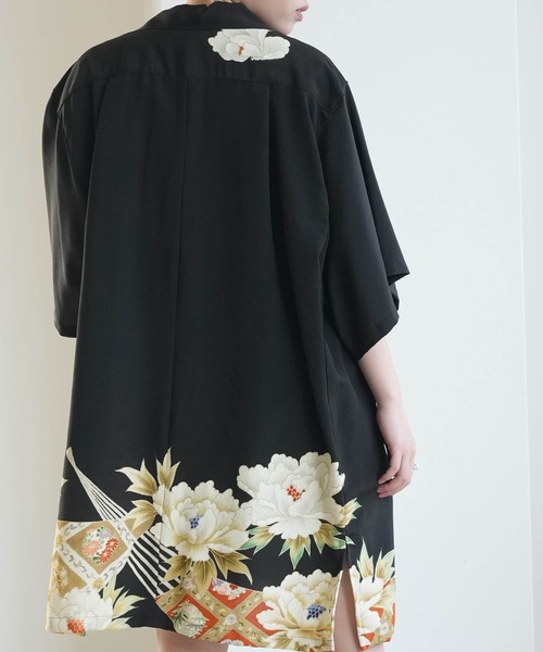 ブラウス シャツ 着物リメイク maison utatane シャツ/ブラウス 扇影の華 レディース メンズの画像