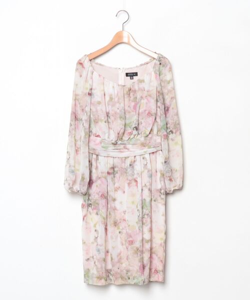 新品 エポカ 花柄ワンピース EPOCA（エポカ） 花柄長袖ワンピース 40 ピンク レディース : ZOZOTOWN