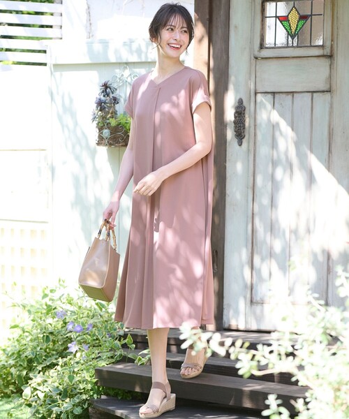 「ANY SIS」 半袖ワンピース 3 ピンク レディース_画像6