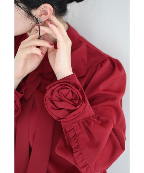 「CAWAII」 長袖ブラウス FREE レッド レディース_画像5