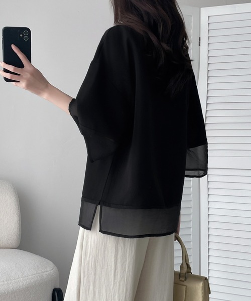「ABITOKYO」 7分袖ブラウス X-LARGE ホワイト レディース_画像2