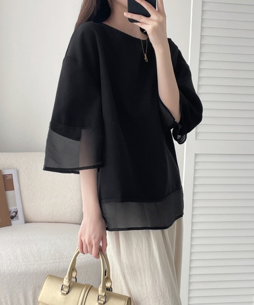「ABITOKYO」 7分袖ブラウス X-LARGE ホワイト レディース_画像3