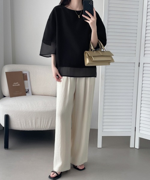 「ABITOKYO」 7分袖ブラウス X-LARGE ホワイト レディース_画像4