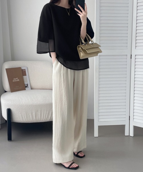 「ABITOKYO」 7分袖ブラウス X-LARGE ホワイト レディース_画像5