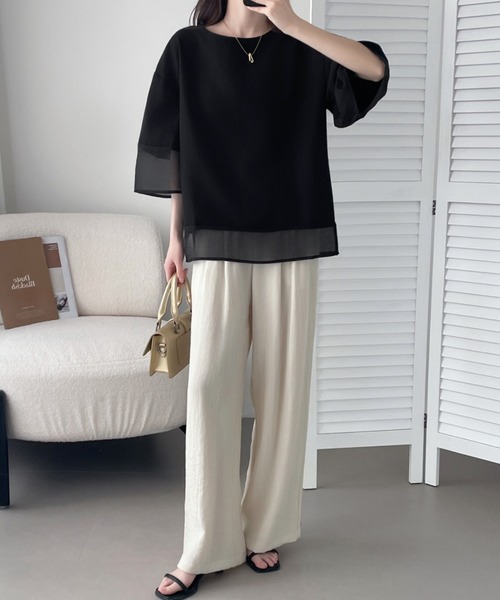 「ABITOKYO」 7分袖ブラウス X-LARGE ホワイト レディース_画像6
