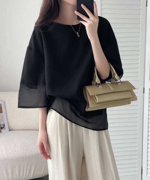 「ABITOKYO」 7分袖ブラウス X-LARGE ホワイト レディース_画像7