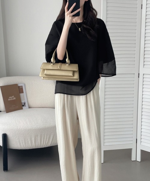 「ABITOKYO」 7分袖ブラウス X-LARGE ホワイト レディース_画像8
