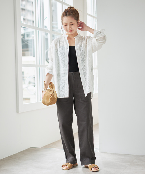 「Spick & Span」 チノパンツ 34 ベージュ レディース_画像6