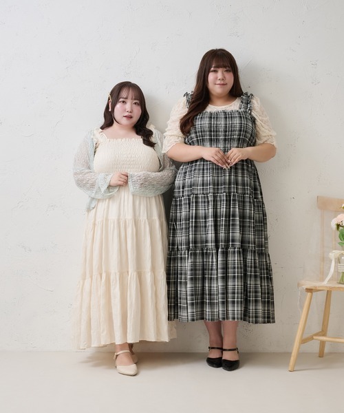 Louiosy（ルオシー） ワンピース 「Louiosy」「大きいサイズ」肩フリル