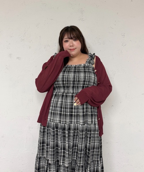 Louiosy（ルオシー） ワンピース 「Louiosy」「大きいサイズ」肩フリル