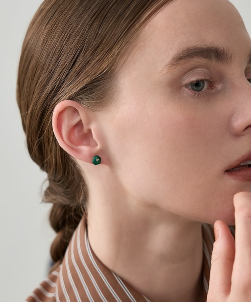 agete（アガット） ピアス K10マラカイトピアス レディース : ZOZOTOWN