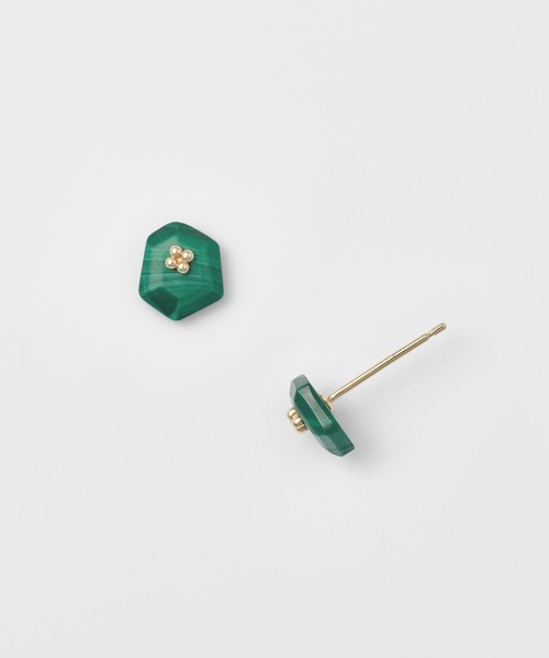 agete（アガット） ピアス K10マラカイトピアス レディース : ZOZOTOWN