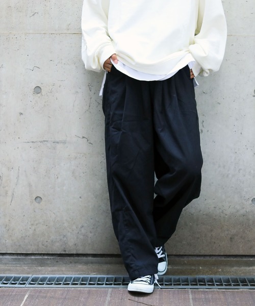 Fashion Letter チノパン バックルバルーンパンツ レディース