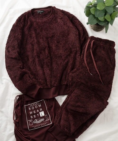 パジャマ ルームウェア 「83」シャギーボア 上下セットアップ(ボア