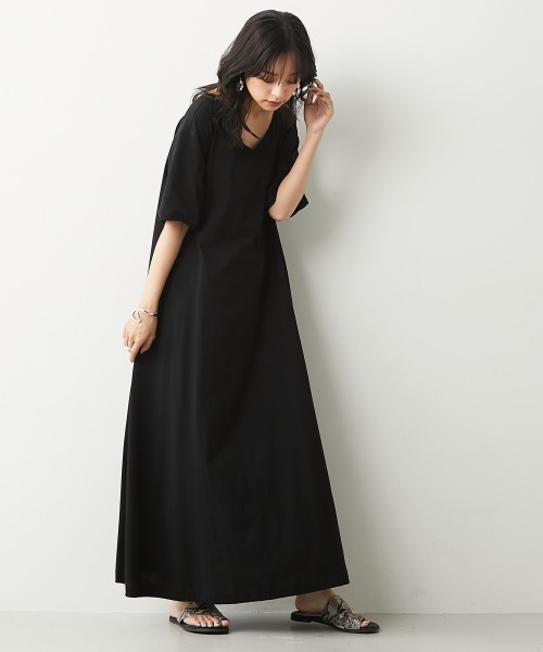 ワンピース 大きいサイズ 綿100 Aラインｖネックマキシカットソーワンピース シックスタイル Zozotown Yahoo 店 通販 Yahoo ショッピング