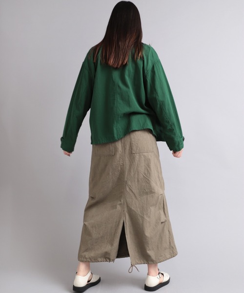 RNA-N スカート G1048 コットンリネンキャンバスミリタリースカート  