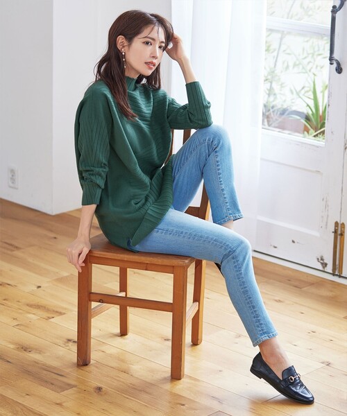 Tiaclasse ニット セーター 「大きいサイズ」ランダムリブ編みドルマン