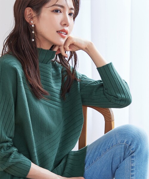 【GUAPI】スライムグリーンのニットパッチデニム 関/送込 Slime Green Knit Patches Denim - Guapi Clothing