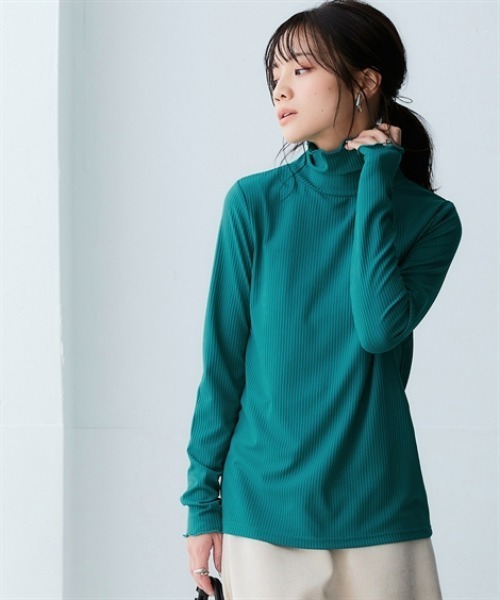 ニッセン（nissen） tシャツ 細リブハイネックカットソートップス